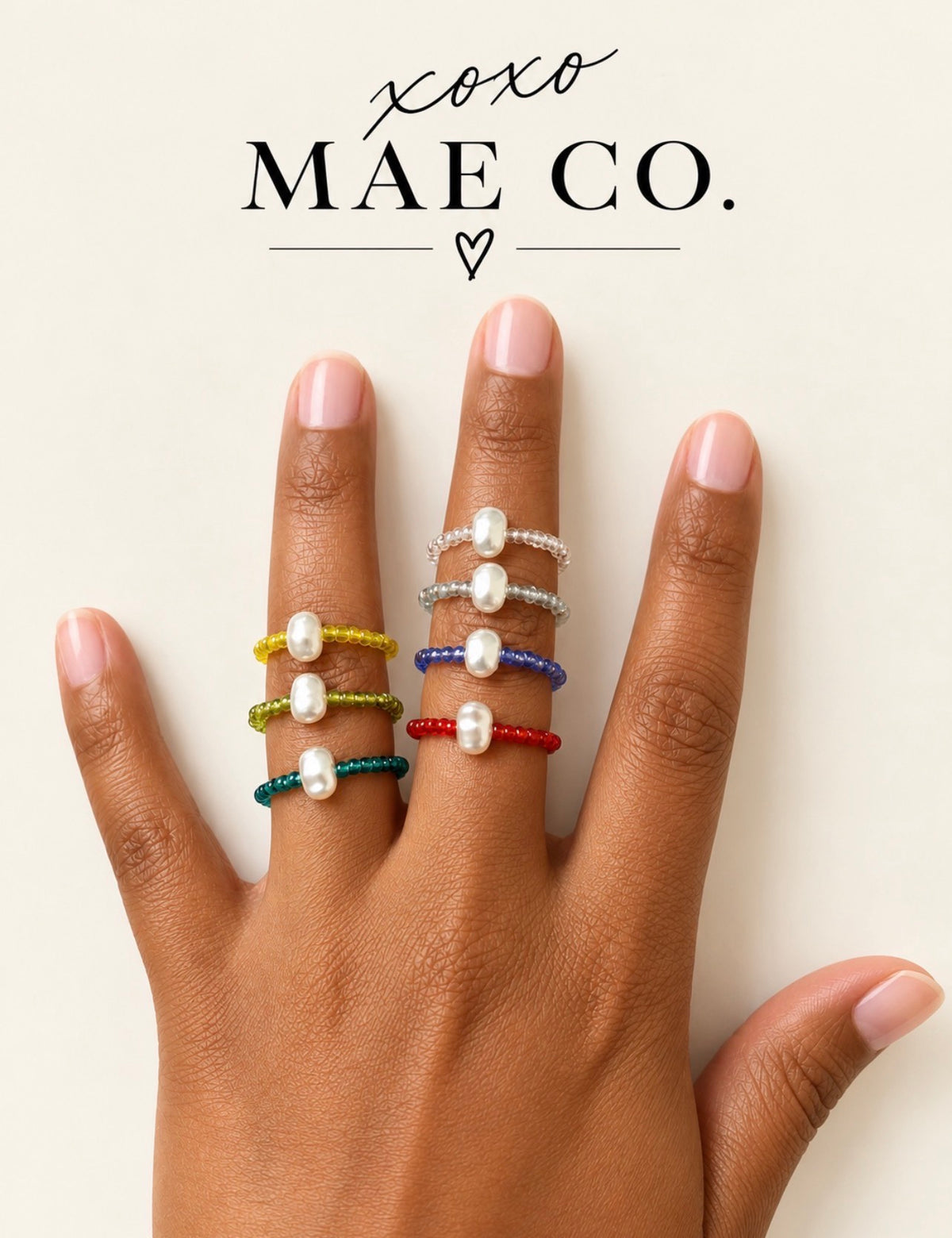 Beaded Pearl Rings